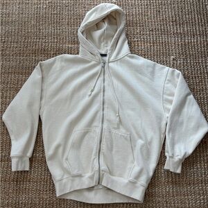 Brandy Melville Zip Up Hoodie in cream